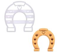 BAKERLOGY Wedding Horseshoe Cookie Cutter - Rustic Horse Shoe Biscuit Cutter with Heart Imprints for Engagement, Proposal, Anniversary, Bridal Shower, and Western-Themed Parties