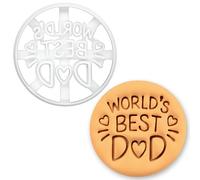 BAKERLOGY World’s Best Dad Cookie Cutter - Round Fondant & Biscuit Cutter for Father’s Day, Daddy Birthday & Appreciation Baking