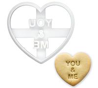 BAKERLOGY You & Me Conversation Heart Cookie Cutter - Romantic & Friendship Design for Valentine’s Day, Weddings, Engagements, Anniversaries & Cute Celebration Cookies