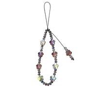 Bakermiche Beaded Phone Charm Crystal Butterfly Phone Lanyard Wrist Strap Anti-Lost Mobile Phone Chain Handmade Phone Bracelet Bag Purse Pendant for Girls and Women