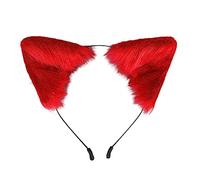 Bakermiche Faux Fur Fox Ears Headband Furry Wolf Ears Fluffy Cat Ears Hair Hoop Animal Costume Accessory Kids Girls Women Fancy Dress Up Cosplay Costume