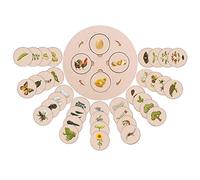 Bakermiche Life Cycle Board, Wooden Montessori Educational Toy, Nature Game, 20cm x 30cm, 2-6 Years, 1 Set, 1 Item, 1 Piece, 1 Count, Unisex, Beginner, Rectangular, Wood