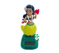 Bakermiche Solar Dancing Toys Solar Powered Hawaiian Hula Girls Car Dashboard Shaking Doll Solar Dancing Figure Ornament Auto Interior Decoration Home Office Desktop Decor Gift, Yellow