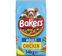 Bakers 3 x Adult Dog Food Chicken and Veg, 14kg