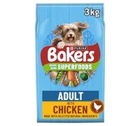 Bakers Dry Dog Food Chicken and Veg 3 kg (Pack of 4), Packaging May Vary