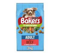 Bakers Dry Adult Dog Food with Beef & Vegetable 3kg UK