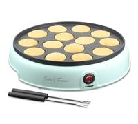 Baker's Friend BF-DMPM01 Mini Dutch Pancakes Maker, Cast Iron Plastic, Aqua