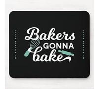 Bakers Gonna Bake Mouse Pad Mouse Pad Mouse Mat for Laptop Computer Desk Mate Accessories Black (9.5X8inch) Color: My Kitchen Rules