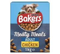 Bakers Meaty Meals Adult Dry Dog Food Chicken 1kg (Pack of 4)