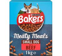 Bakers Meaty Meals Adult Small Dry Dog Food Beef 1kg (Pack of 4)