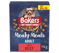Bakers Meaty Meals Adult Tender Chunks with Tasty Beef 1kg (Pack of 5)