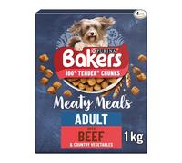 BAKERS Meaty Meals Beef Dry Dog Food 1kg, (Pack of 5)