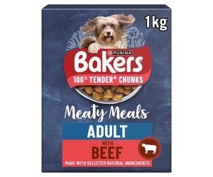 BAKERS Meaty Meals Dry Dog Food - Beef - 1kg