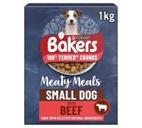 Bakers Meaty Meals Adult Small Dry Dog Food Beef 1kg (Pack of 4)