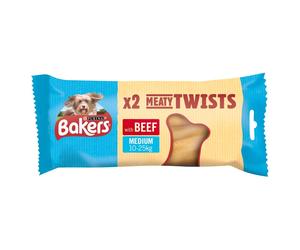 BAKERS Meaty Twists Medium Beef Dog Chews - Medium - 180g