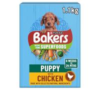 BAKERS Puppy Chicken with Vegetables Dry Dog Food 1.1kg, (Pack of 5)