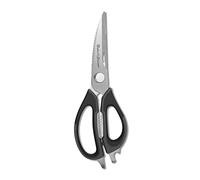 Baker's Secret - All Purpose Kitchen Scissors, 8.5" Stainless Steel with Nut Cracker feature, Bottle Opener, Kitchen Shears, Dishwasher Safe - Black Handle