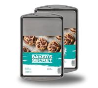 Baker's Secret Nonstick Cookie Sheets 15in baking area, Baking Trays for Oven Premium Food-Grade Coating, Non-stick Cookie Sheets, Baking Accessories - The Classic Collection (2x Medium 15" x 11")