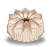 Baker's Secret Nonstick for Fluted Cake Pan, Heavy Duty Die Cast Aluminum Perfect for Fluted Cake, Pan Aluminum, 2 Layers Non-stick Coating For Easy Release - Cast Aluminum Collection (Deco)