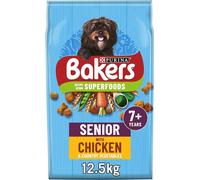 Bakers Senior 7+ Dry Dog Food Ageing Dogs Complete Balanced with Chicken 12.5 kg