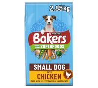 Bakers Small Dog Dry Dog Food Chicken and Veg 2.85kg, Pack of 4