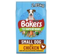 Bakers Small Dog Dry Dog Food Chicken and Veg 2.85kg, Pack of 4