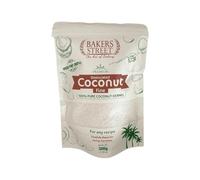 BAKERS STREET Desiccated Coconut Fine 300g - Made in Sri Lanka - Natural Dried Coconut - High Fat - Good for Health - Ideal for Confectionery, Baking, and Cooking