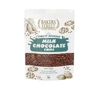 Bakers Street Finest Belgian Milk Chocolate Chips 500g - Premium Quality Chocolate for Baking, Desserts, Cookies, Cakes, Muffins, Cupcakes & Decorating