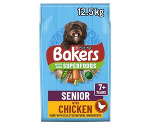 BAKERS Superfoods Senior Chicken with Vegetables Dry Dog Food - 12.5kg