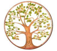 Bakers Tree Of Life Metal Wall Art - Rustic Painted Design - 60Cm Diameter