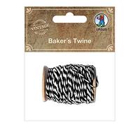 Bakers Twine Heavy Duty Cotton Yarn on a Wooden Spool - 10 Metres in Black/White - Ideal for a variety of craft projects