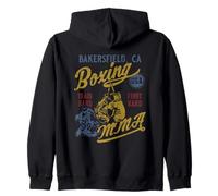 Bakersfield CA Boxing MMA USA Vintage Distressed Design Zip Hoodie