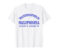 Bakersfield California Coordinates Value Graphic T-Shirt, Men, White, M