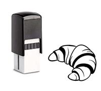 Bakery Baker Bonus Card Stamp with Ink Pad and Motif Croissant Buns Loyalty Cards Customer Cards 10 x 10 mm