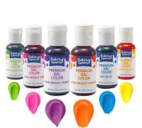 Bakery Crafts Premium Gel Neon Food Coloring 6 Bottle Assortment, 3.6 Fl Oz, Bright Edible Color For Baking And Decorating, Highly Concentrated, Yellow, Orange, Purple, Blue, Pink, Green | 6 x 0.6FL |