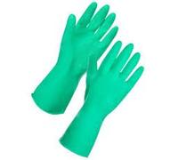 Bakery Direct 12 Pairs of Cotton Flocked Lined Household/Cleaning/Washing up Gloves assorted sizes (Green, small)