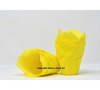 Bakery Direct 50 Spring Yellow Tulip Muffin Wraps Cases FREEPOST