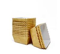 Bakery Direct Square Mini Loaf Card Disposable Baking Easy - Bake Moulds/Cases (500)