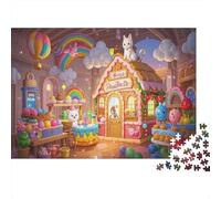 Bakery Jigsaw Puzzles for Adults 1000 Piece Educational Games Warm Yellow Lighting And Warm Atmosphere Bread Display And Bread Aroma Handmade Temperature And Happiness Challenge Toy Home Decoration Fo