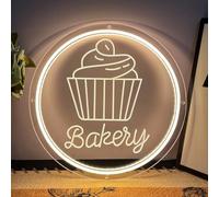 Bakery Neon Sign for Wall Decor Dimmable LED Neon Light Cake Bread Light Up Signs for Business Dessert Food Shop Restaurant Coffee Bar Birthday Party Decoration