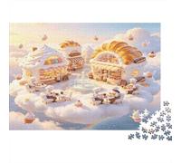 Bakery on Clouds 1000 Piece Jigsaw Puzzle Paper Jigsaw Puzzle for Adults Dreamy Cafe Relaxing Focus Home Decor Gift Family Fun 52x38cm/1000pcs