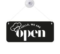 Bakery Open & Closed Sign - Baker's Hat: Double-Sided Hanging Shop Door Sign - Window Display Sign for Bakery, Café, Patisserie, Cake Shop