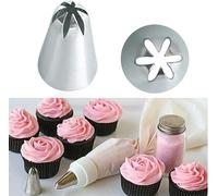 Bakery Stainless Steel Pastry Tips Cupcake Cherry Blossoms Icing Piping Nozzles Ice Cream Tool Cake Decorating Baking Mold Icing and Piping Tips