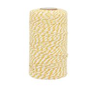 Bakery Twine - 2 mm 100 m Yellow and White Decorative Cotton Bakers Twine for Food Packaging, Home Decoration, Kitchen, Restaurant, Bakery
