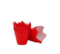 Bakerydirect 50 Standard Size Tulip Muffin Wraps Cases Colour red