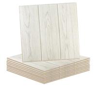 Baketron 50pcs White Oak Wooden Panels for Walls Self Adhesive Panelling Slat Wall Panelling Peel and Stick Wall Tiles Polystyrene Ceiling Tiles Kitchen Bathroom Floor (50pcs)