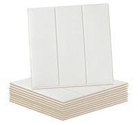 Baketron 50pcs White Wooden Panels for Walls Self Adhesive Panelling Slat Wall Panelling Peel and Stick Wall Tiles Polystyrene Ceiling Tiles Kitchen Bathroom Floor (50pcs)