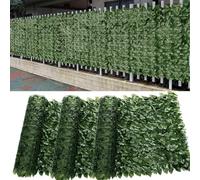 Baketron Decorative Ivy Leaf Green Artificial Hedge Roll 3m x 1m Garden Fence Screening Privacy Hedging Wall Landscaping Garden Fence UV Fade Protected Artificial Plant Wall Panels (3 Roll)