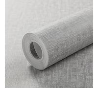 Baketron Plain Grey Wallpaper Hessian Textured Wallpaper Designed to Look Like Fabric Minimalist Feature Wall for Livingroom Bedroom Hallway