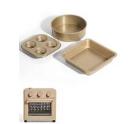 Bakeware Sets for Our Place Wonder Oven - 4-Cup Muffin Pan + 8" Round + 8" Square Pan, Carbon Steel with Silicone Nonstick, Oven-Safe to 450°F, Small-Batch Muffins, Quick Weeknight Roasts